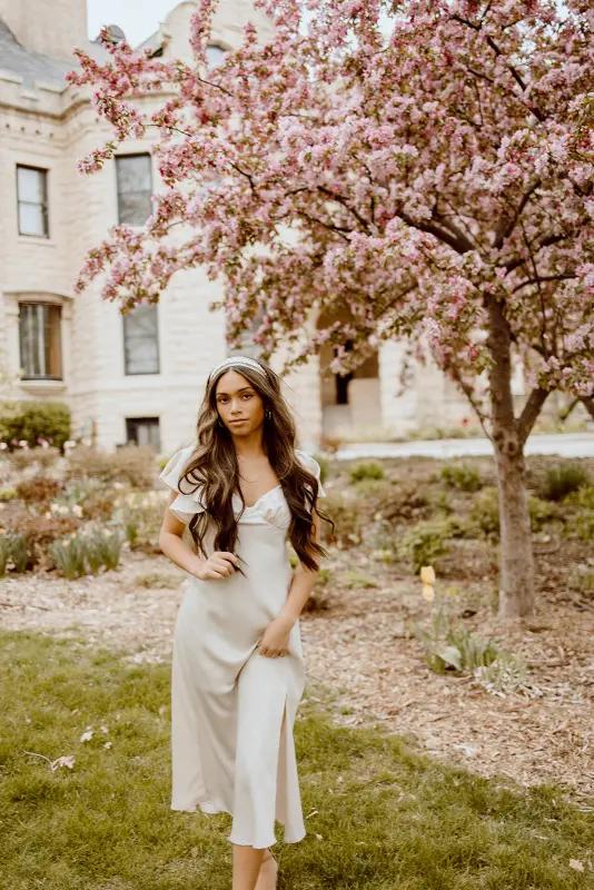 Ella Satin Midi Dress