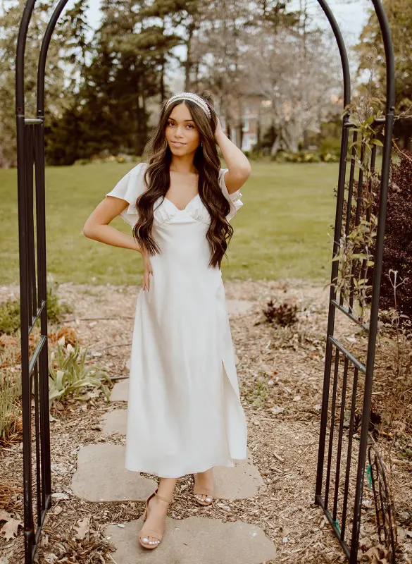 Ella Satin Midi Dress