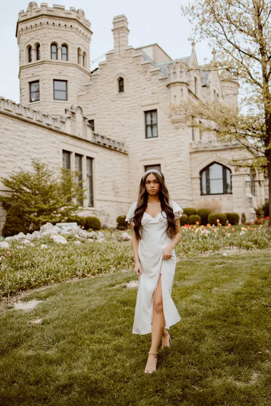 Ella Satin Midi Dress