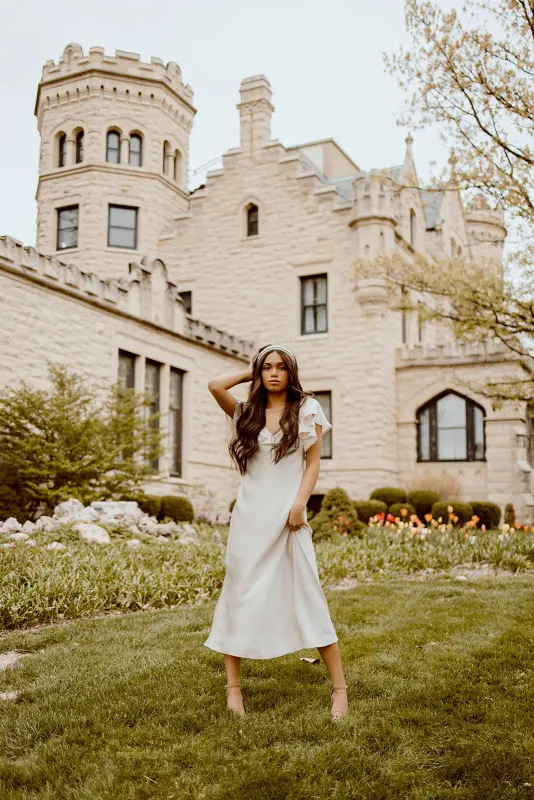 Ella Satin Midi Dress