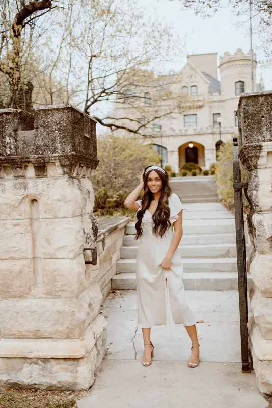 Ella Satin Midi Dress