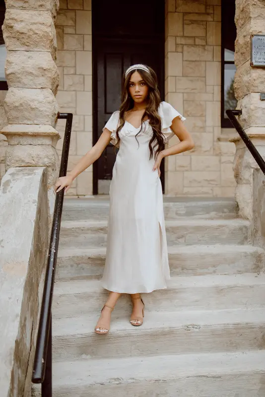 Ella Satin Midi Dress