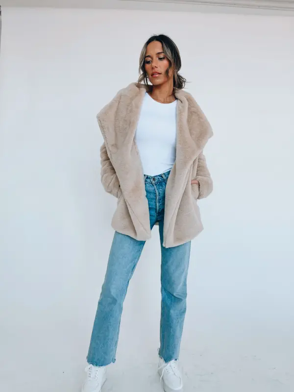 Almond Faux Fur Jacket