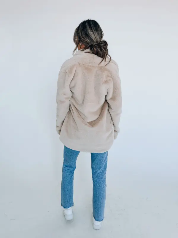 Almond Faux Fur Jacket