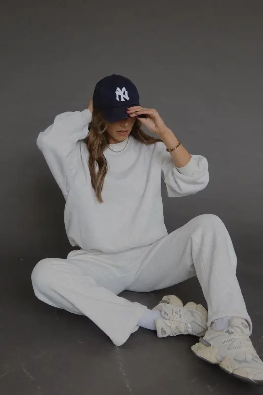 Lennox Crew Neck Sweatshirt In Heather White