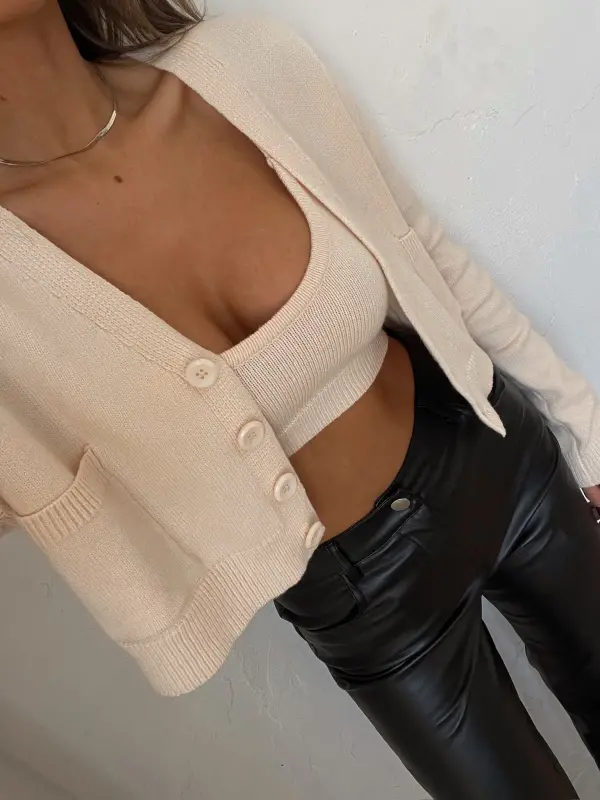 Molly Cropped Cardigan Set