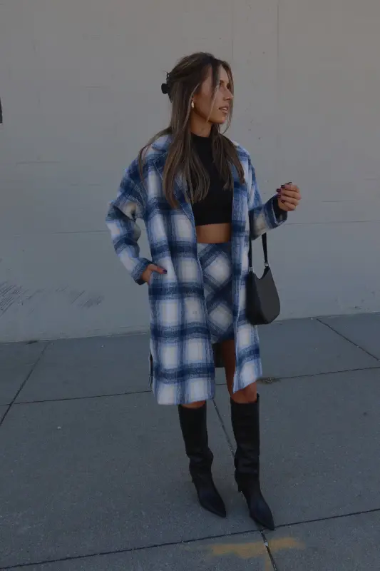 Serena Plaid Oversized Jacket