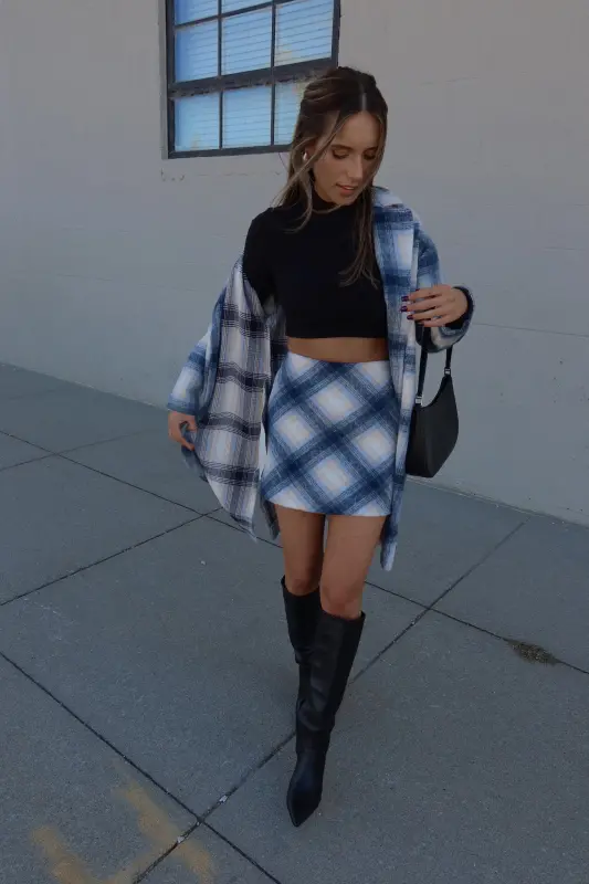 Serena Plaid Oversized Jacket