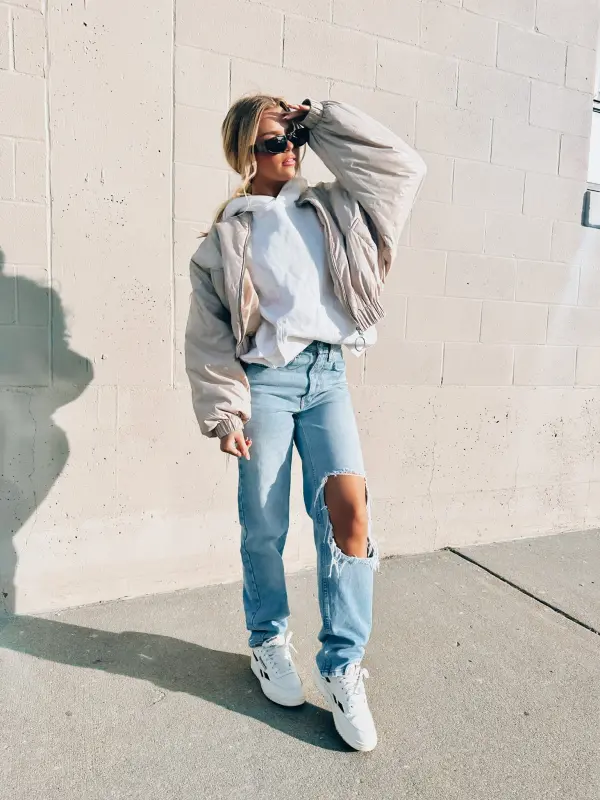 Wyatt Beige Puffer Jacket