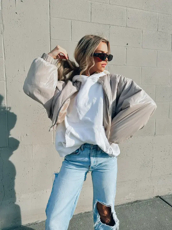 Wyatt Beige Puffer Jacket