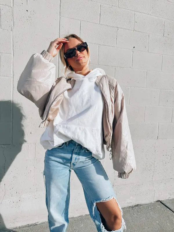 Wyatt Beige Puffer Jacket