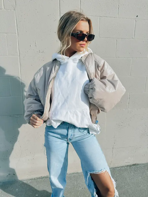 Wyatt Beige Puffer Jacket