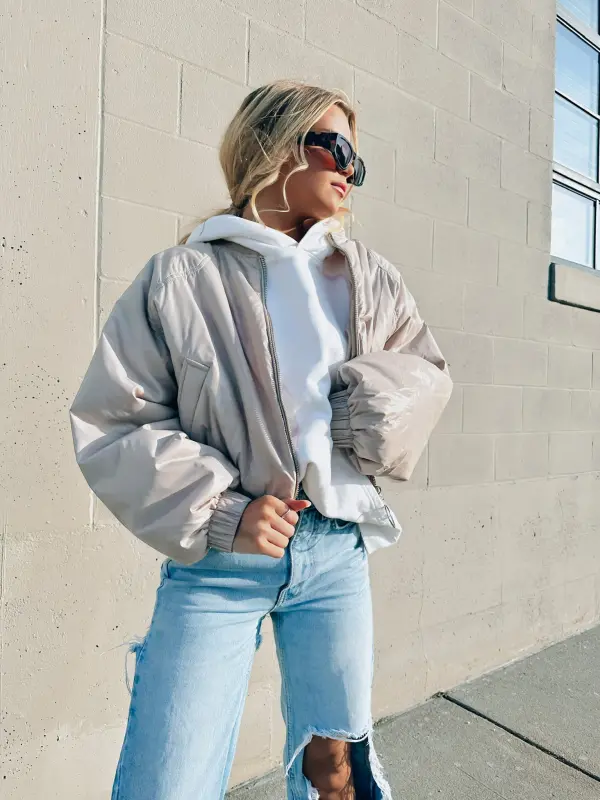 Wyatt Beige Puffer Jacket