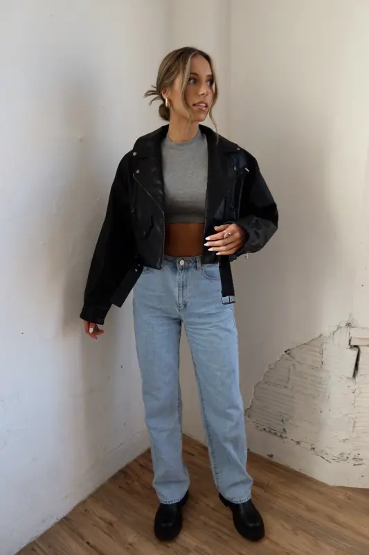 Zayna Leather Moto Jacket