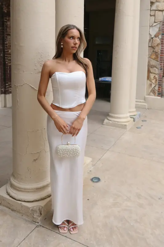 Lavalle Satin Corset Top and Skirt Set