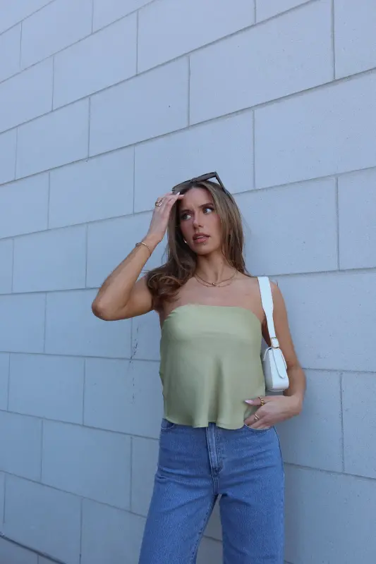 Sadie Satin Tube Top-103415