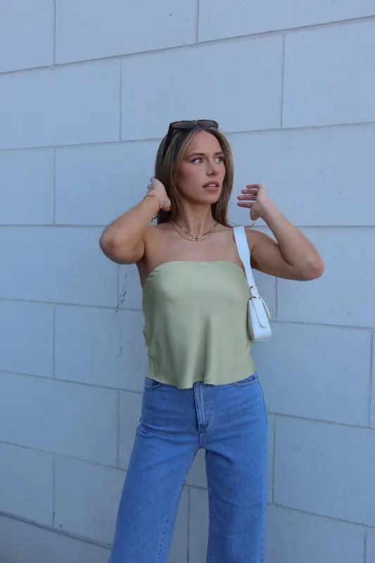 Sadie Satin Tube Top